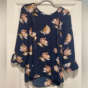Daniel Rainn Navy Floral Blouse